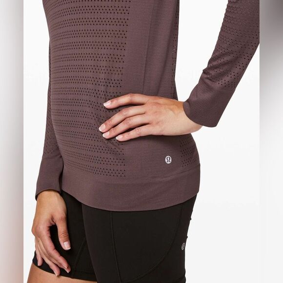 EUC Lululemon Breeze By Long Sleeve *Squad in Cherry Cola - Picture 11 of 11